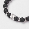 Natural Lava Rock Stretch Bracelets BJEW-JB03771-01-3