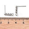 Brass Micro Pave Cubic Zirconia Studs Earring Findings KK-K364-08P-3