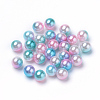 Rainbow Acrylic Imitation Pearl Beads OACR-R065-6mm-A05-1