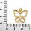 Hollow Butterfly Brass Micro Pave Cubic Zirconia Pendants KK-M319-16G-3