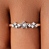 Alloy Rhinestone Plain Band Rings PW-WGAC64F-02-3