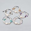 Natural/Synthetic Mixed Stone & White Moonstone Chip Braided Bead Bracelets BJEW-JB04080-1