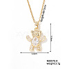 Brass Crystal Rhinestone Cute Bear Pendant Necklaces for Women ME0336-4-1