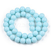 Opaque Solid Color Glass Beads Strands GLAA-T032-P8mm-10-2