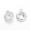 Diamond Brass Cubic Zirconia Charms KK-L134-28-2