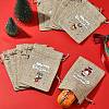 12Pcs 12 Styles Christmas Printed Burlap Packing Pouches Drawstring Bags ABAG-FS0001-03A-8