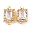 Brass Pave Clear Cubic Zirconia Connector Charms KK-S389-39G-1