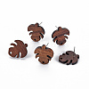 Walnut Wood Stud Earring Findings WOOD-S054-51-1