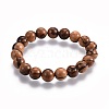 Couples Wood Beads Stretch Bracelets BJEW-JB04121-8