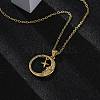 Brass Micro Pave Clear Cubic Zirconia Pendant Necklaces NJEW-S438-05B-G-2