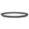 4mm Round Natural Hematite Beads Bracelet for Men KG3069-32-1