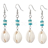 Natural Cowrie Shell Dangle Earrings EJEW-JE06262-2