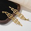 304 Stainless Steel Tassels Weave Teardrop Stud Earrings EJEW-K302-01G-2