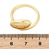 Oval Brass Open Cuff Rings for Women RJEW-G343-17G-5