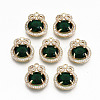 Brass Glass Rhinestone Pendants GLAA-S179-26C-RS-1