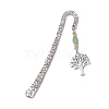 Natural Malaysia Jade & Green Aventurine Beaded Pendant Bookmarks with Alloy Tree of Life AJEW-JK00255-03-1