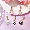 Bag Alloy Enamel Pendant Decoration HJEW-JM02935-1