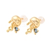 Brass Stud Earrings EJEW-C158-11A-G-4