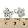 Brass with Clear Cubic Zirconia Charms with Jump Rings KK-Q820-08P-3