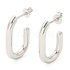 Brass Oval Stud Earrings EJEW-Q770-11P-1