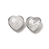 Brass Pave Natural Quartz Crystal Heart Multi-Strand Links G-B149-13P-05-1