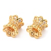 Brass Micro Pave Clear Cubic Zirconia Double Sided Bead Caps KK-I705-09G-3