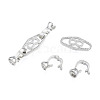 Brass Micro Pave Clear Cubic Zirconia Fold Over Clasps KK-N231-355P-3