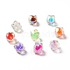 Two Tone UV Plating Rainbow Iridescent Acrylic Beads TACR-D010-02-1