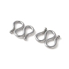 304 Stainless Steel S-Hook Clasps STAS-Z124-04F-P-2