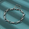 304 Stainless Steel Oval Link Chains Bracelets for Men & Women BJEW-D042-45P-3