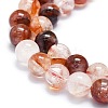 Natural Red Hematoid Quartz/Ferruginous Quartz Beads Strands G-K245-A02-04-3