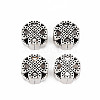 Tibetan Style Alloy European Beads Rhinestone Settings TIBEB-N007-005-1