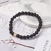 Natural Lava Rock Round Beads Essential Oil Anxiety Aromatherapy Stretch Bracelets BJEW-JB07042-3