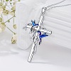 Cross with Bird Alloy Enamel Pendant Necklaces & Dangle Earrings Sets FS-WG79AEB-02-2