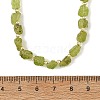 Raw Rough Natural Peridot & Electroplate Synthetic Non-magnetic Hematite Round Beaded Necklaces NJEW-JN06580-4