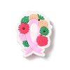 Pink Ribbon Silicone Beads SIL-G011-14D-1