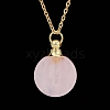 Natural Rose Quartz Perfume Bottle Pendant Necklace PW-WGD45C6-05-1