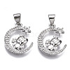 Brass Micro Pave Cubic Zirconia Pendants ZIRC-T013-09P-NF-1