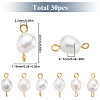 30Pcs Natural Cultured Freshwater Pearl Connector Charms PALLOY-SC00001-2