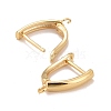 Rack Plating Eco-friendly Brass Hoop Earring Findings with Latch Back Closure KK-D075-15G-RS-2