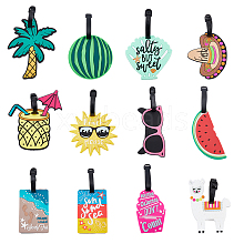 SUPERFINDINGS 12Pcs 12 Style PVC Luggage Tag AJEW-FH0003-43
