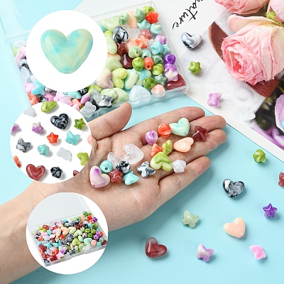 120Pcs 3 Styles Imitation Gemstone Acrylic Beads Sets OACR-FS0001-84-1