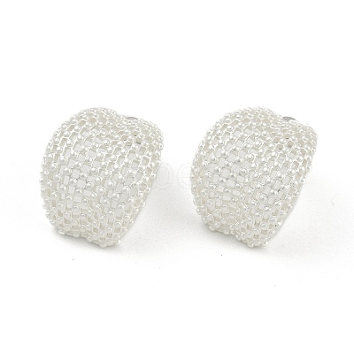 Hollow Camber Brass Stud Earrings EJEW-Q391-21S-02-1