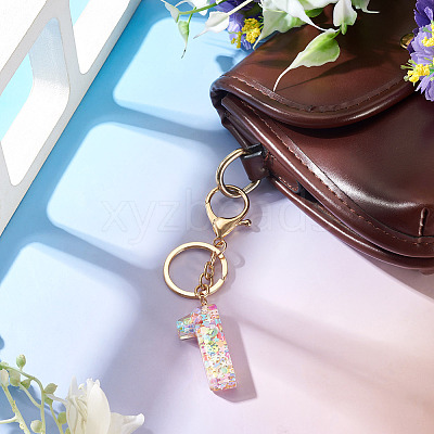 Number 1 Transparent Resin Keychains KEYC-TADJ0001-10A-1