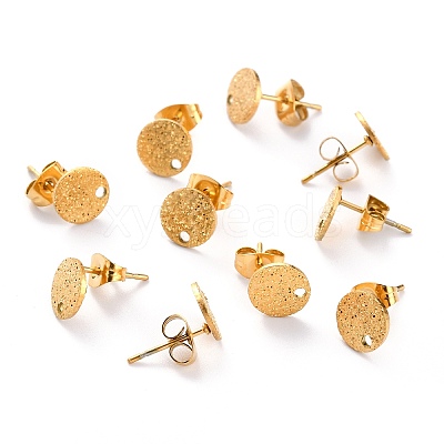 Ion Plating(IP) 304 Stainless Steel Stud Earring Findings STAS-O144-01A-G-1
