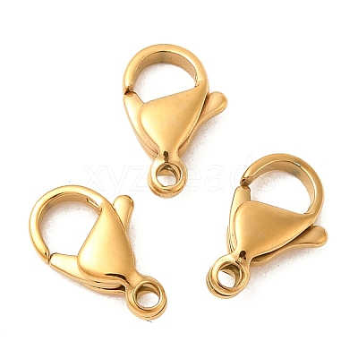 Ion Plating(IP) 304 Stainless Steel Lobster Claw Clasps Hand Polished X-STAS-AB12-G-01-1