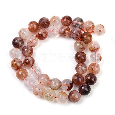 Natural Hematoid Quartz/Ferruginous Quartz Beads Strands G-U026-A09-10mm-1