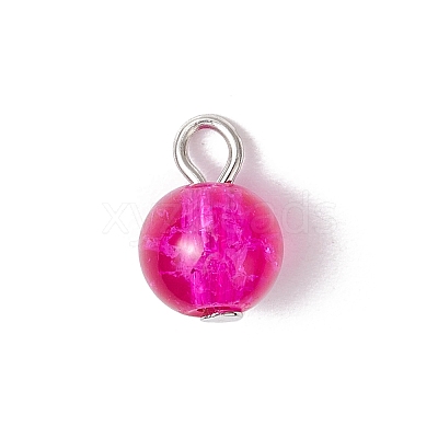 10Pcs Spray Painted Crackle Glass Charms PALLOY-JF03253-01-1