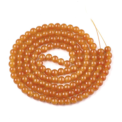 Baking Paint Imitation Jade Glass Round Bead Strands X-DGLA-Q021-6mm-12-1