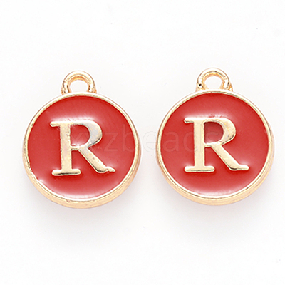 Golden Plated Enamel Alloy Charms ENAM-SZ0001-26C-R-1